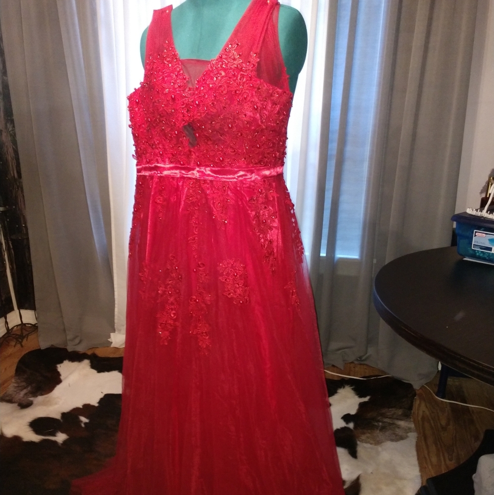 Custom made military Christmas ball gown